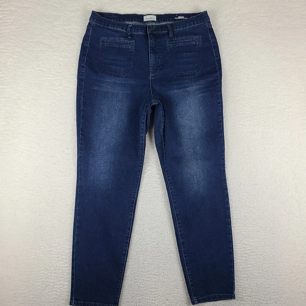 Nicole Miller Jeans Womens 16 Blue SOHO High Rise Skinny Dark Wash Denim